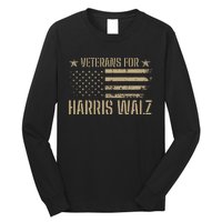 Veterans For Kamala Harris 2024 Election Usa Flag Military Long Sleeve Shirt