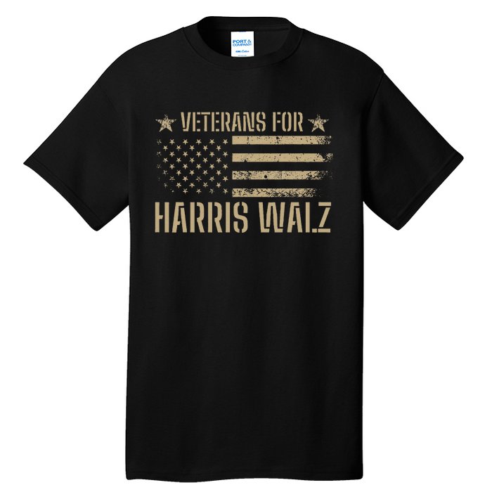 Veterans For Kamala Harris 2024 Election Usa Flag Military Tall T-Shirt