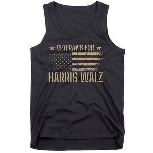 Veterans For Kamala Harris 2024 Election Usa Flag Military Tank Top