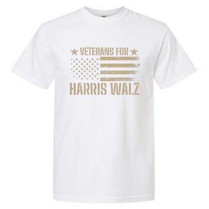 Veterans For Kamala Harris 2024 Election Usa Flag Military Garment-Dyed Heavyweight T-Shirt