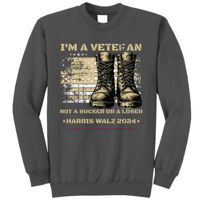 Veterans For Kamala Harris Tim Walz 2024 Election Usa Flag Tall Sweatshirt