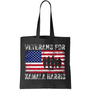 Veterans For Kamala Harris 2024 Election Usa Flag Military Tote Bag