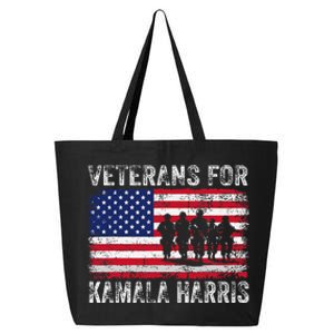 Veterans For Kamala Harris 2024 Election Usa Flag Military 25L Jumbo Tote