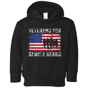 Veterans For Kamala Harris 2024 Election Usa Flag Military Toddler Hoodie