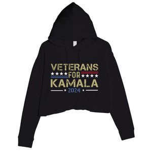 Veterans For Kamala Harris 2024 Election Crop Fleece Hoodie