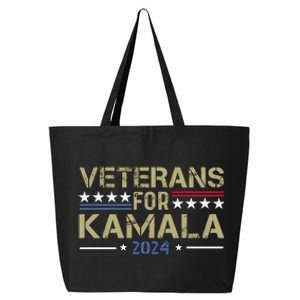 Veterans For Kamala Harris 2024 Election 25L Jumbo Tote