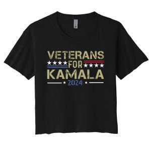 Veterans For Kamala Harris 2024 Election Women's Crop Top Tee