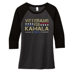 Veterans For Kamala Harris 2024 Election Women's Tri-Blend 3/4-Sleeve Raglan Shirt