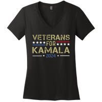 Veterans For Kamala Harris 2024 Election Women's V-Neck T-Shirt