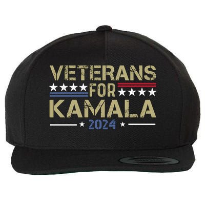 Veterans For Kamala Harris 2024 Election Wool Snapback Cap