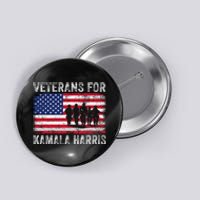 Veterans For Kamala Harris 2024 Election Usa Flag Military Button