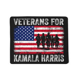 Veterans For Kamala Harris 2024 Election Usa Flag Military Mousepad