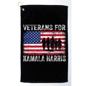 Veterans For Kamala Harris 2024 Election Usa Flag Military Platinum Collection Golf Towel