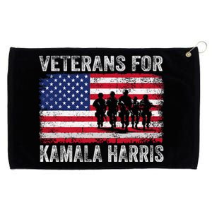 Veterans For Kamala Harris 2024 Election Usa Flag Military Grommeted Golf Towel