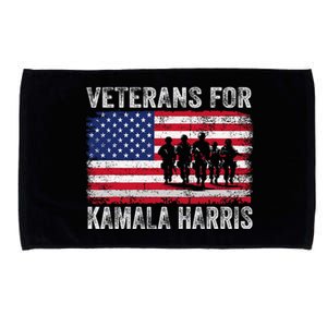 Veterans For Kamala Harris 2024 Election Usa Flag Military Microfiber Hand Towel