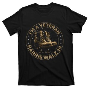 Veterans For Kamala Harris Tim Walz 2024 Election Usa Flag T-Shirt