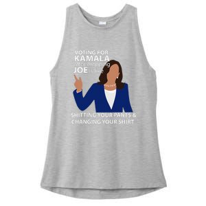 Voting For Kamala After Dropping Joe Is Like Shitting Ladies PosiCharge Tri-Blend Wicking Tank