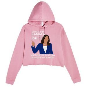 Voting For Kamala After Dropping Joe Is Like Shitting Crop Fleece Hoodie