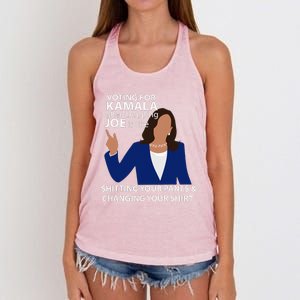 Voting For Kamala After Dropping Joe Is Like Shitting Women's Knotted Racerback Tank