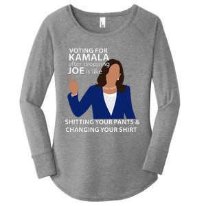 Voting For Kamala After Dropping Joe Is Like Shitting Women's Perfect Tri Tunic Long Sleeve Shirt