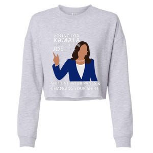 Voting For Kamala After Dropping Joe Is Like Shitting Cropped Pullover Crew