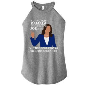 Voting For Kamala After Dropping Joe Is Like Shitting Women's Perfect Tri Rocker Tank