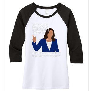 Voting For Kamala After Dropping Joe Is Like Shitting Women's Tri-Blend 3/4-Sleeve Raglan Shirt