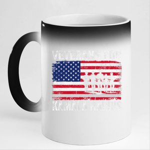 Veterans For Kamala Harris 2024 Election Usa Flag Military 11oz Black Color Changing Mug