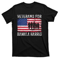 Veterans For Kamala Harris 2024 Election Usa Flag Military T-Shirt