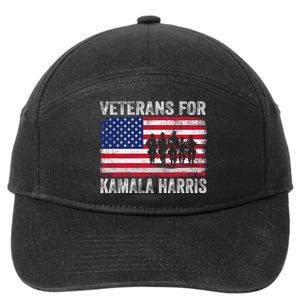 Veterans For Kamala Harris 2024 Election Usa Flag Military 7-Panel Snapback Hat