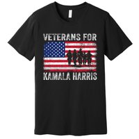 Veterans For Kamala Harris 2024 Election Usa Flag Military Premium T-Shirt