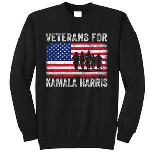 Veterans For Kamala Harris 2024 Election Usa Flag Military Tall Sweatshirt