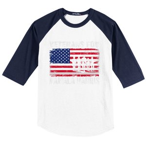 Veterans For Kamala Harris 2024 Election Usa Flag Military Baseball Sleeve Shirt