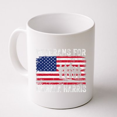 Veterans For Kamala Harris 2024 Election Usa Flag Military Coffee Mug