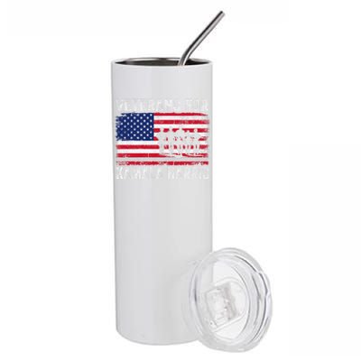 Veterans For Kamala Harris 2024 Election Usa Flag Military Stainless Steel Tumbler