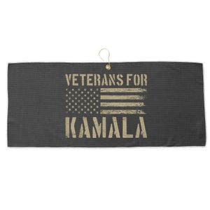 Veterans For Kamala Harris 2024 Election Usa Flag Military Large Microfiber Waffle Golf Towel