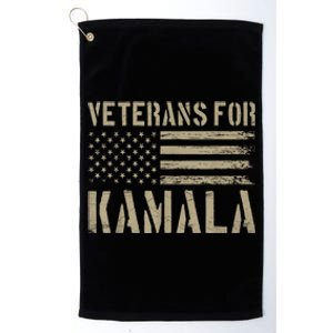 Veterans For Kamala Harris 2024 Election Usa Flag Military Platinum Collection Golf Towel