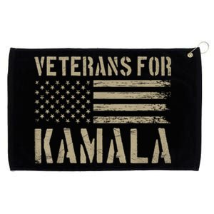 Veterans For Kamala Harris 2024 Election Usa Flag Military Grommeted Golf Towel