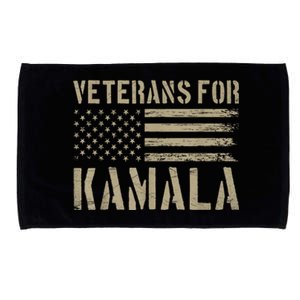 Veterans For Kamala Harris 2024 Election Usa Flag Military Microfiber Hand Towel