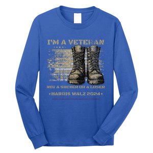 Veterans For Kamala Harris Tim Walz 2024 Election Usa Flag Long Sleeve Shirt