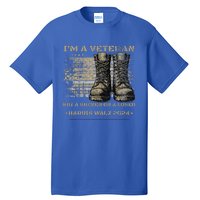 Veterans For Kamala Harris Tim Walz 2024 Election Usa Flag Tall T-Shirt