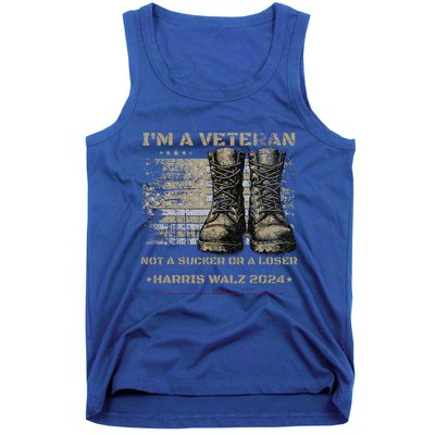 Veterans For Kamala Harris Tim Walz 2024 Election Usa Flag Tank Top