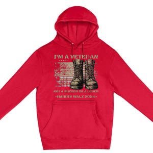 Veterans For Kamala Harris Tim Walz 2024 Election Usa Flag Premium Pullover Hoodie