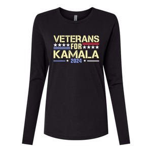 Veterans For Kamala American Flag Kamalaharris Supporter Womens Cotton Relaxed Long Sleeve T-Shirt