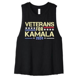 Veterans For Kamala American Flag Kamalaharris Supporter Women's Racerback Cropped Tank