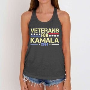 Veterans For Kamala American Flag Kamalaharris Supporter Women's Knotted Racerback Tank