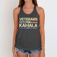 Veterans For Kamala American Flag Kamalaharris Supporter Women's Knotted Racerback Tank