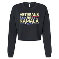 Veterans For Kamala American Flag Kamalaharris Supporter Cropped Pullover Crew