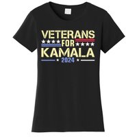 Veterans For Kamala American Flag Kamalaharris Supporter Women's T-Shirt