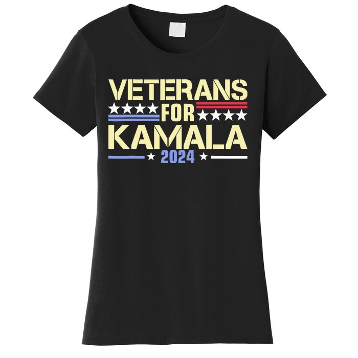 Veterans For Kamala American Flag Kamalaharris Supporter Women's T-Shirt